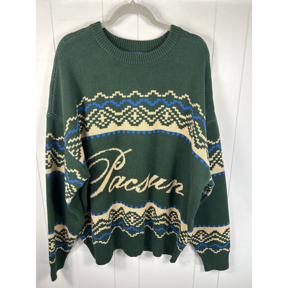 Pacsun Green Fairisle Crew Sweater in Green. Size XL. NWOT - Picture 3 of 8